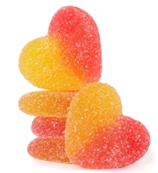 Sour Peach Gummy Hearts