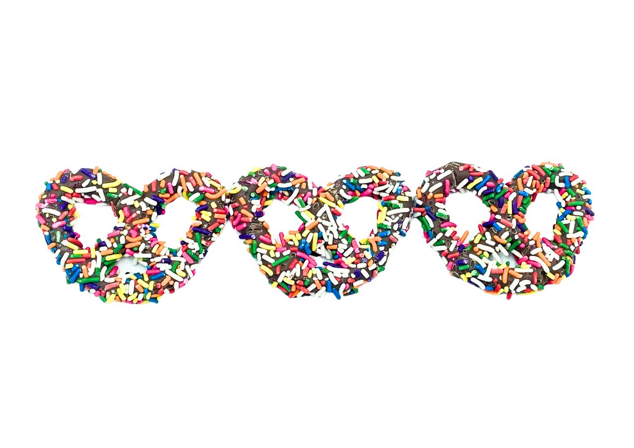 Chocolate Covered Pretzels with Sprinkles