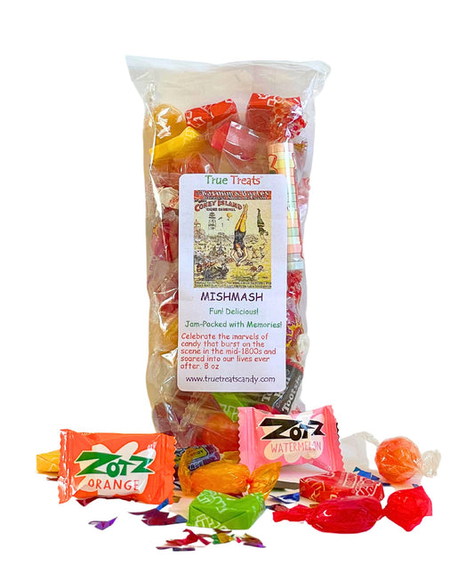 Retro Candy Mish-Mash of retro surprises in decorative 8-ounce bag, Old Time Fun