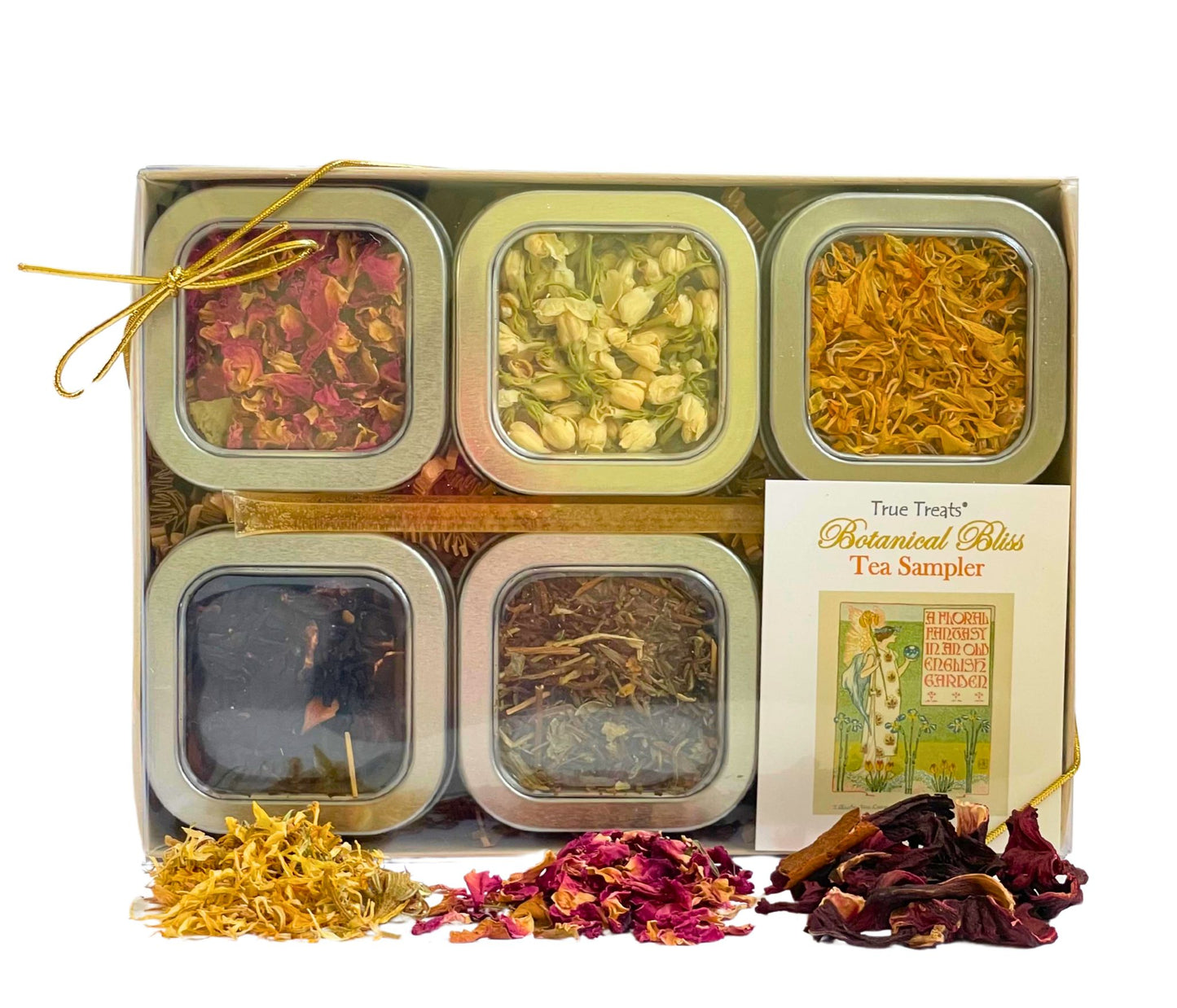 Botanical Bliss Tea Sampler-  25+ cups w/Tea Guide &amp; Honey Sticks